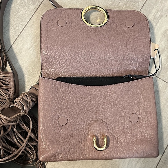 NWT REBECCA MINKOFF Mink Brown Isabel Crossbody Bag with Fringe Strap - Picture 14 of 16